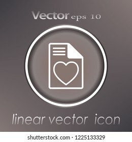 Favorite document file icon vector, filled flat sign, solid pictogram . Clipboard and heart symbol, logo illustration.