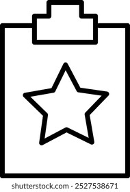 Symbol "Lieblingsdokument". Zwischenablage mit Sternsymbol. Ersetzbares Vektordesign.
