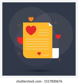 Favorite document line icon with black background