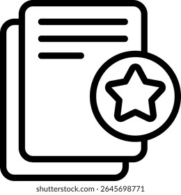 Design Moderno de Ícone Preto do Documento Favorito