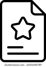 Design Moderno de Ícone Preto do Documento Favorito