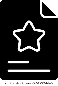 Design Moderno de Ícone Preto do Documento Favorito