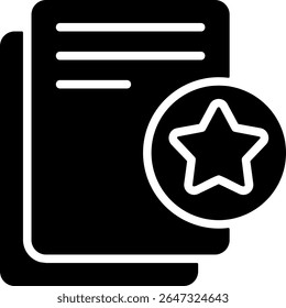 Design Moderno de Ícone Preto do Documento Favorito