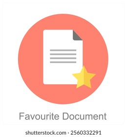 Favorite Document and paper icon concept