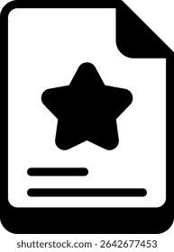 Favorite Document Semi Solid Icon Design