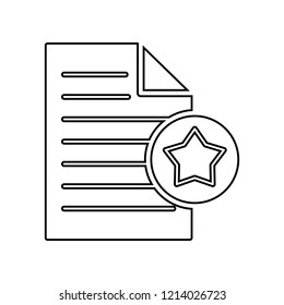 favorite document with star icon. Simple outline vector of web, minimalistic set for UI and UX, website or mobile application