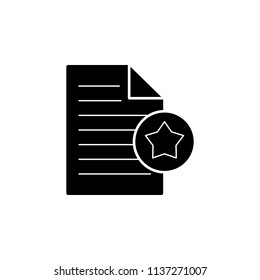 favorite document with starin glyph style icon vector