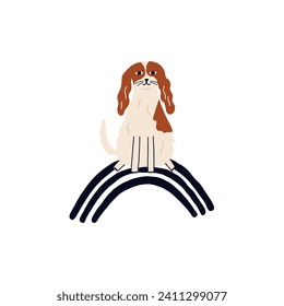 Favorite dog on the rainbow. Pet sympathy loss hand drawn illustration