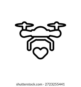 Icono favorito de dron, gráficos de Vector de línea