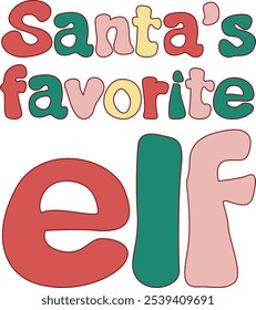 Texto manuscrito favorito de Santa en formato Vector