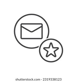 Favorite Email Icon - Message With Star Icon