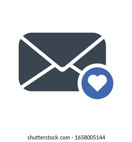 Favorite email icon, vector graphics
