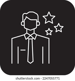 FAVORITE EMPLOYEE Business people icons with black filled line style