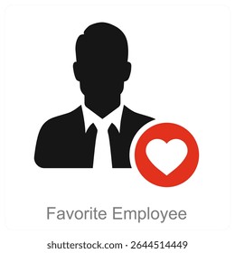 Favorite Employee vector icon concept design