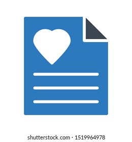 favorite file glyph colour line vector icon