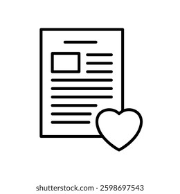 Favorite file icon with heart
