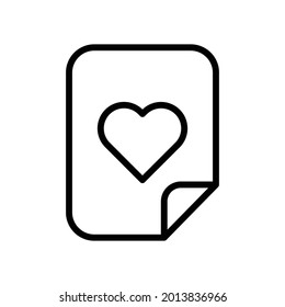 Favorite file icon, Line Vector graphics