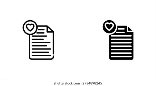 Icono de archivo favorito con corazón, Ilustración vectorial.