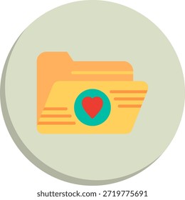 Icono de estilo de círculo plano favorito