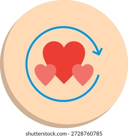 Icono de estilo de círculo plano favorito