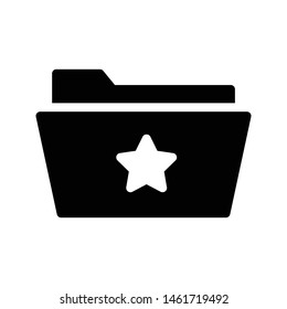 favorite folder glyph flat vector icon
