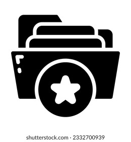 favorite folder glyph icon. Perfect for Graphic Design, Mobile, UI, and Web Masterpieces