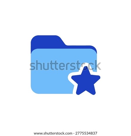 Favorite Folder Icon Containing starred folder, important files, bookmark storage, and favorite data icon. Solid icon