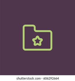 Favorite folder icon. File with star vector