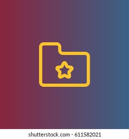 Favorite folder icon. File with star vector