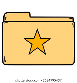 favorite folder icon illustration hand drawn isolated vector