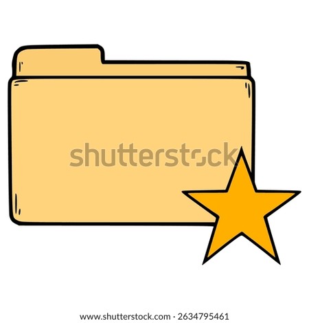 favorite folder icon illustration hand drawn isolated vector