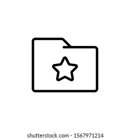 Favorite Folder Icon with Outline Style, Vector Editable