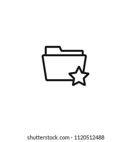 favorite folder line vector icon