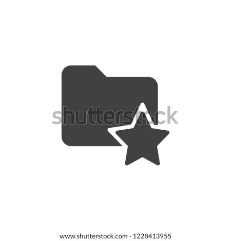 Favorite folder vector icon. filled flat sign for mobile concept and web design. Bookmark folder with star simple solid icon. Symbol, logo illustration. Pixel perfect vector graphics