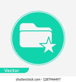 Favorite folder vector icon sign symbol