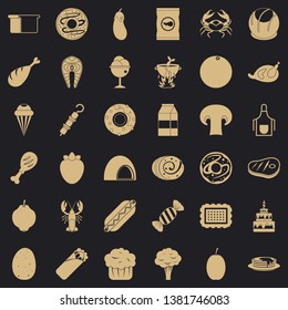 Favorite food icons set. Simple style of 36 favorite food vector icons for web for any design