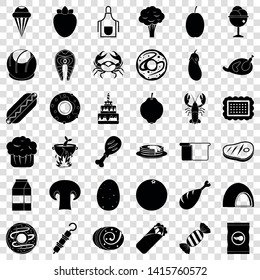 Favorite food icons set. Simple style of 36 favorite food vector icons for web for any design