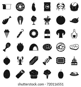 Favorite food icons set. Simple style of 36 favorite food vector icons for web isolated on white background