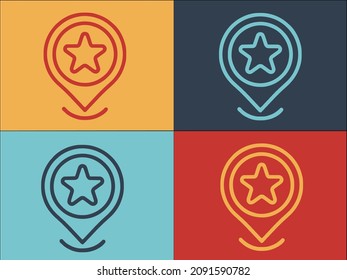 Favorite Gps Location Logo Template, Simple Flat Icon of vector,map,navigation
