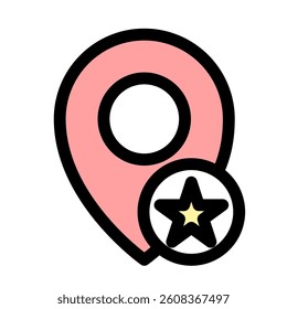 Favorite GPS location - modern GPS location or navigation icon symbol
