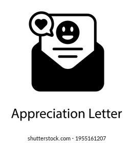 Favorite gratitude mail, solid icon of appreciation letter 