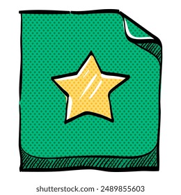 Favorite halftone icon hand drawn color vector illustration