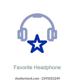 Favorite Headphone and music icon concept