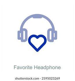 Favorite Headphone and music icon concept