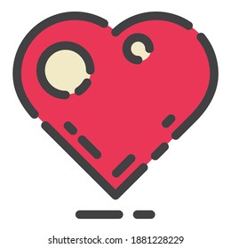 Favorite Heart Bookmark Flat Icon Isolated On White Background