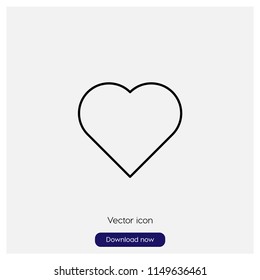 Favorite heart button sign icon in trendy flat style isolated on grey background, modern symbol vector illustration for web