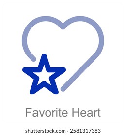 Favorite Heart and love icon concept