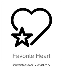 Favorite Heart and love icon concept