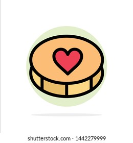 Favorite, Heart, Love, Loves Abstract Circle Background Flat color Icon