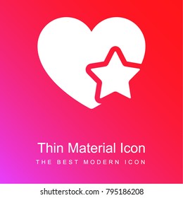 Favorite Heart red and pink gradient material white icon minimal design